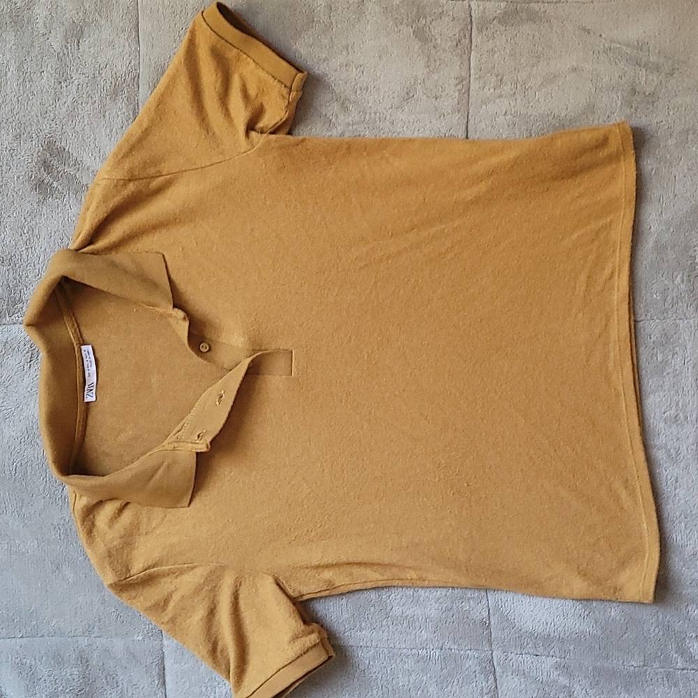 Zara knit half-button t